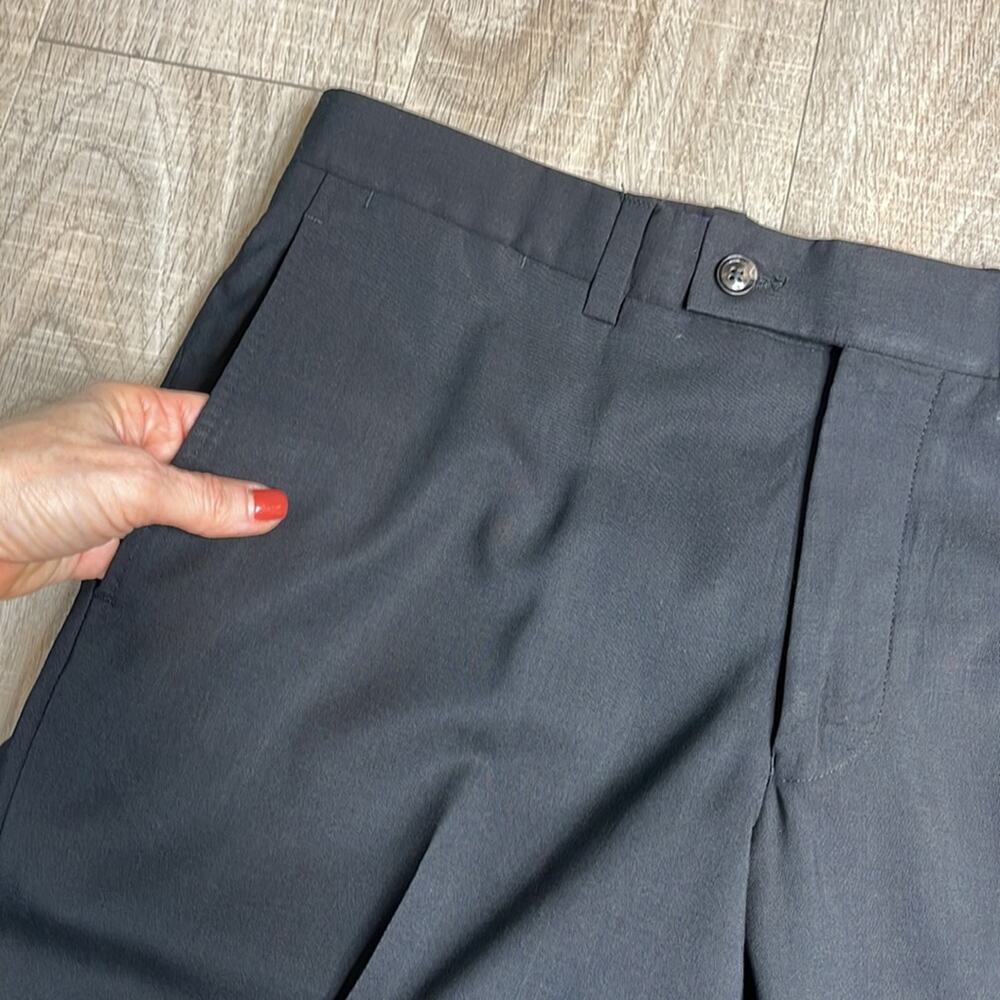TED BAKER LONDON Black Flat Front Wool Jefferson Pant Trouser Dress Pant 35R - Picture 4 of 9